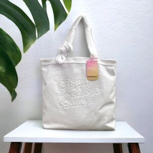Stoney Clover Lane x Target Terry Cloth Embossed Beach Tote Bag White